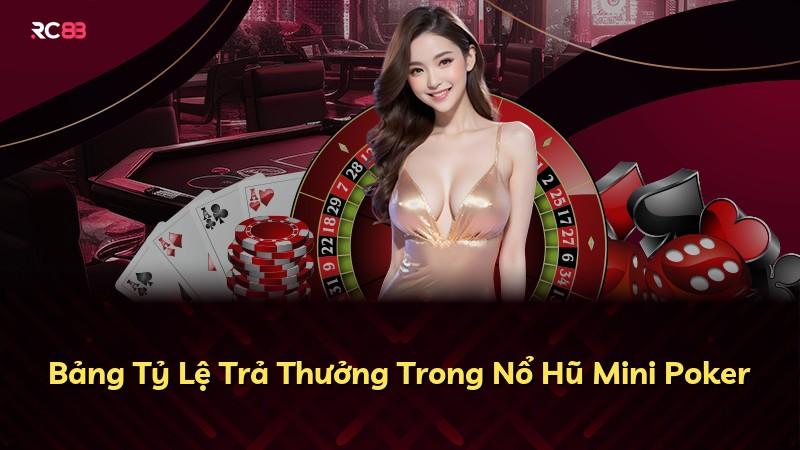Bảng Tỷ Lệ Trả Thưởng Trong Nổ Hũ Mini Poker